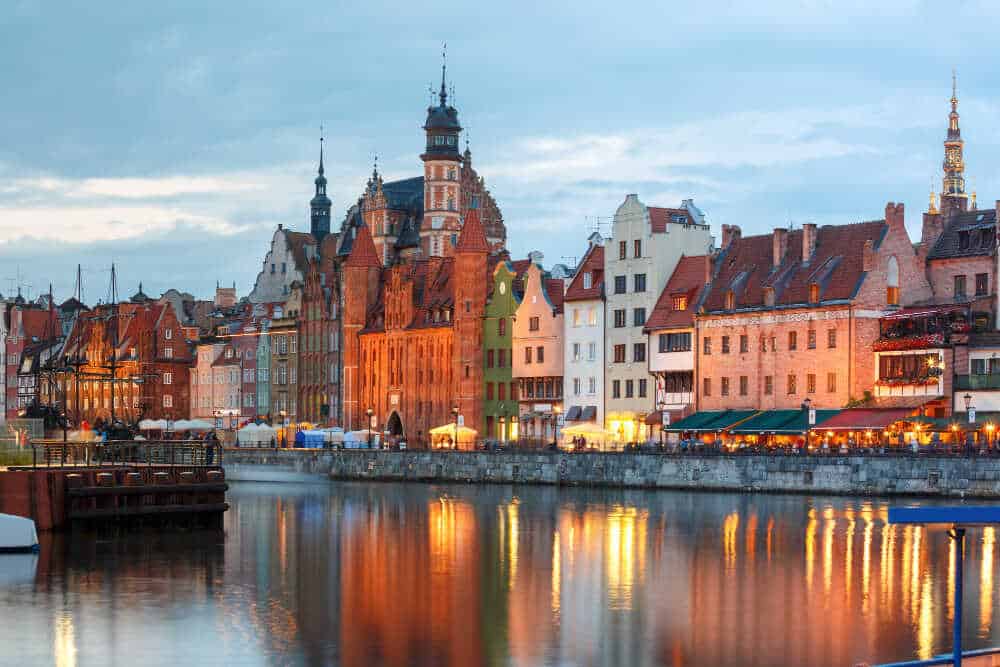 panorama starego miasta w gdańsku