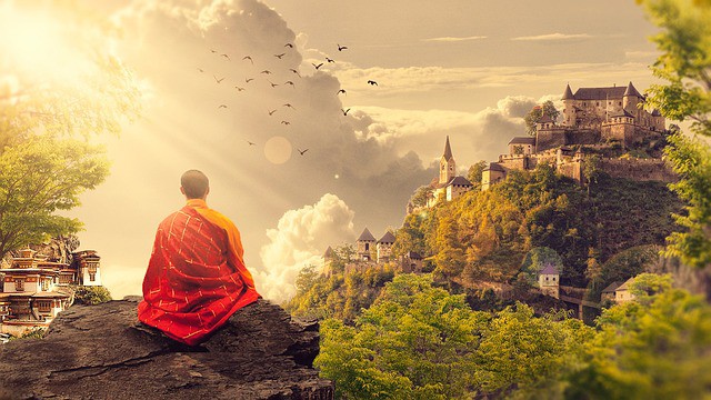 medytujący mnich